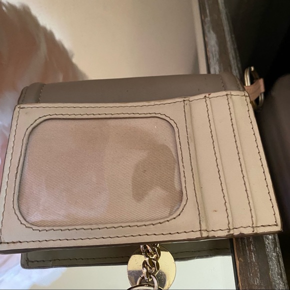 See by Chloe Cream, Grey and Pink Leather Card Case Wallet w O-Ring and Charms - Picture 3 of 4